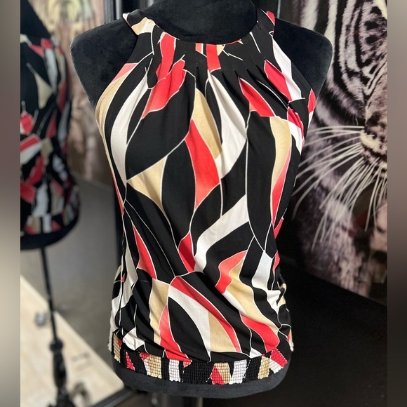 ❤️NWOT- CLASSY WHITE HOUSE BLACK MARKET BLOUSE WITH ELASTIC WAISTBAND SZ XS❤️ - Picture 3 of 7